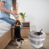 16.5 to 55LBS Collapsible Food Storage Container With Rolling Wheels Airtight Clear Lid Desiccant Slot Rice Dog Cat Food Foldable Dispenser With Scoop