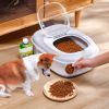 16.5 to 55LBS Collapsible Food Storage Container With Rolling Wheels Airtight Clear Lid Desiccant Slot Rice Dog Cat Food Foldable Dispenser With Scoop