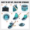 VEVOR Foldable Pet Playpen, 44'' x 44'' x 24'' Portable Dog Playpen, Crate Kennel for Puppy, Dog, Cat, Waterproof 600D Oxford Cloth, Removable Zipper,