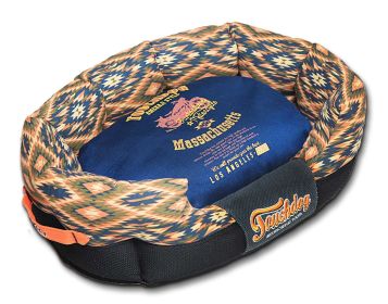 Touchdog 70's Vintage-Tribal Throwback Diamond Patterned Ultra-Plush Rectangular Rounded Dog Bed (size: large)
